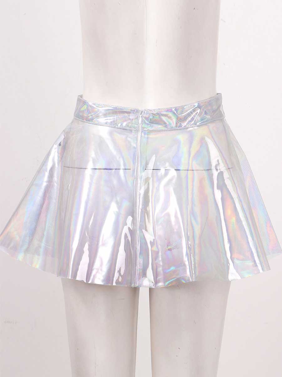 PVC Holographic Reflective Transparent Skirt