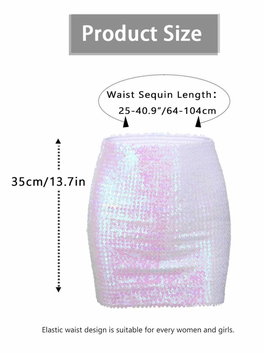 White Glitter Bodycon Miniskirt