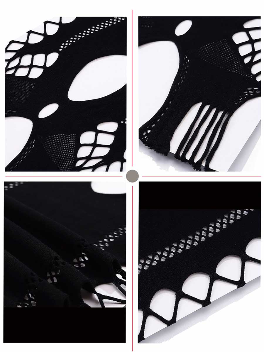 Sheer Black Cutout Mini Dress