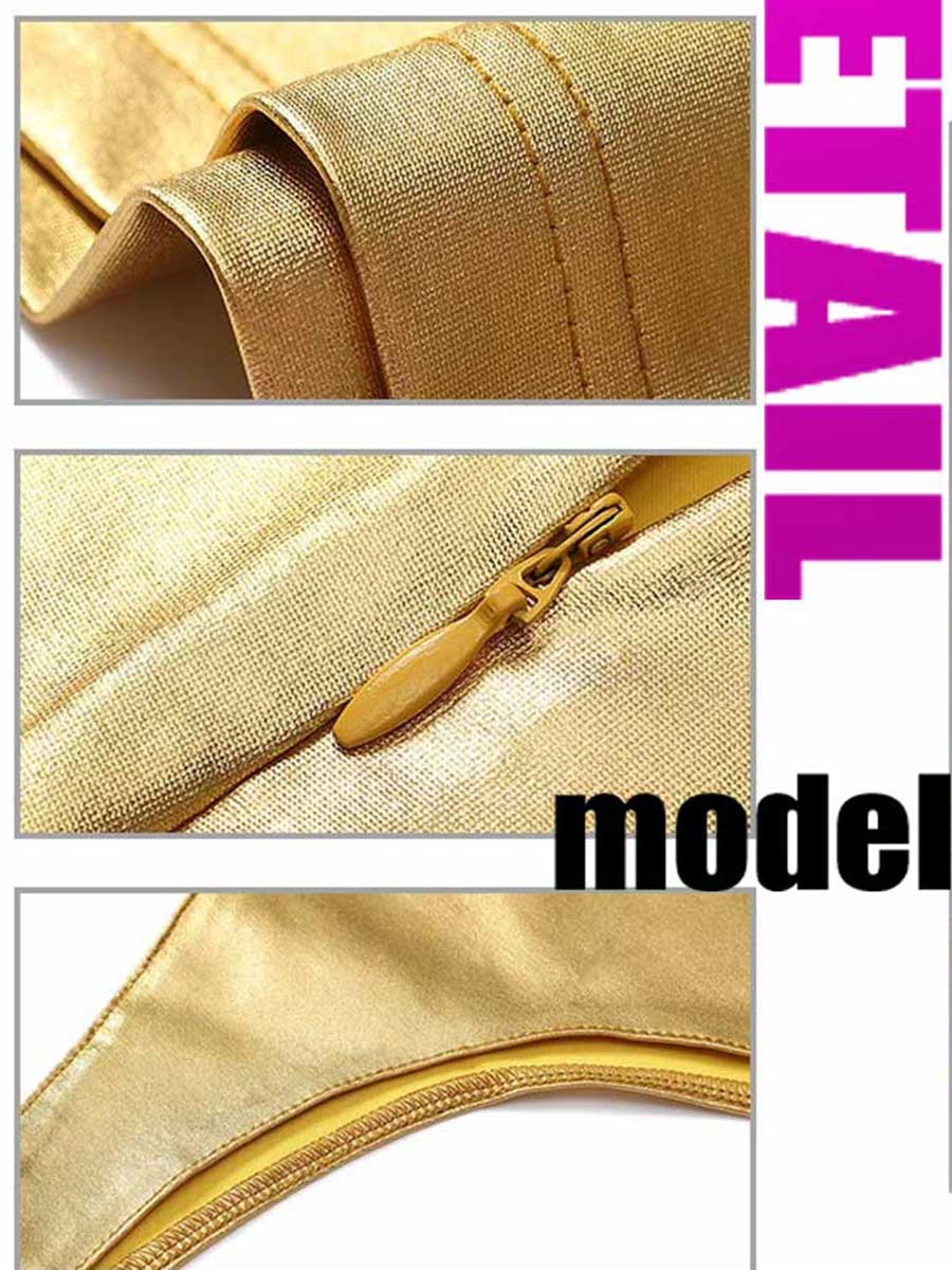 Simple Gold Reflective Mini Dress
