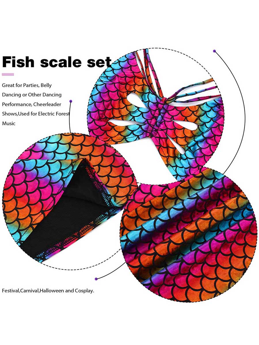Rainbow Reflective Fish Scale Two-Piece Set