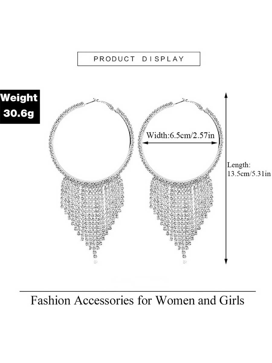 Rhinestone Tassel Sparkling Earrings