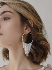 Rhinestone Tassel Sparkling Earrings