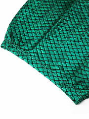 Green Reflective Mermaid Maxi Skirt