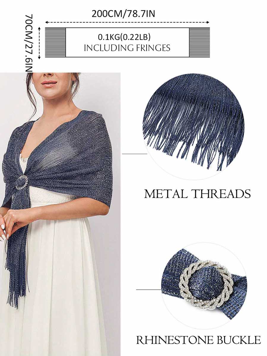 Party Scarf with Crystal Buckle Tassels