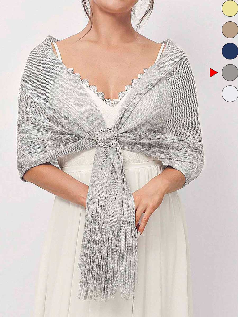 Party Scarf with Crystal Buckle Tassels