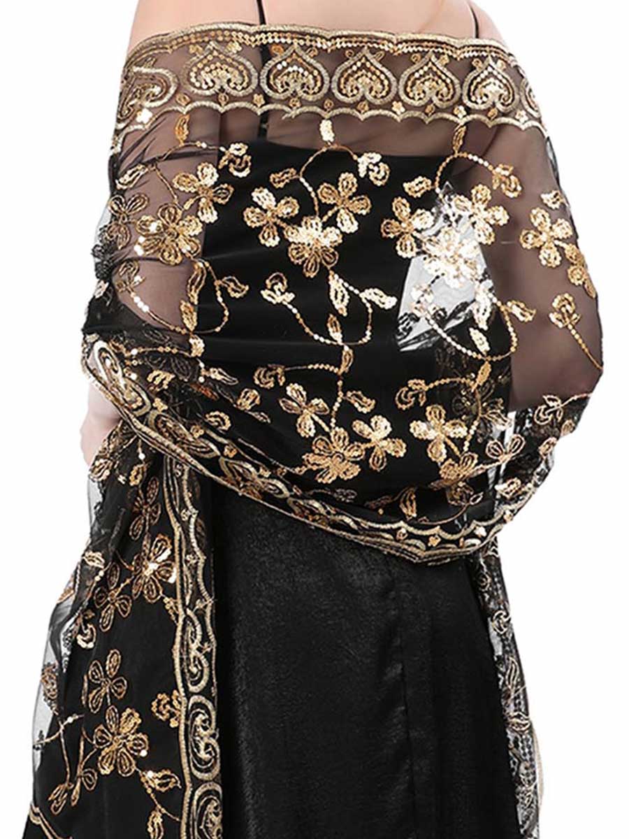 Tassel Party Scarf with Crystal Buckle