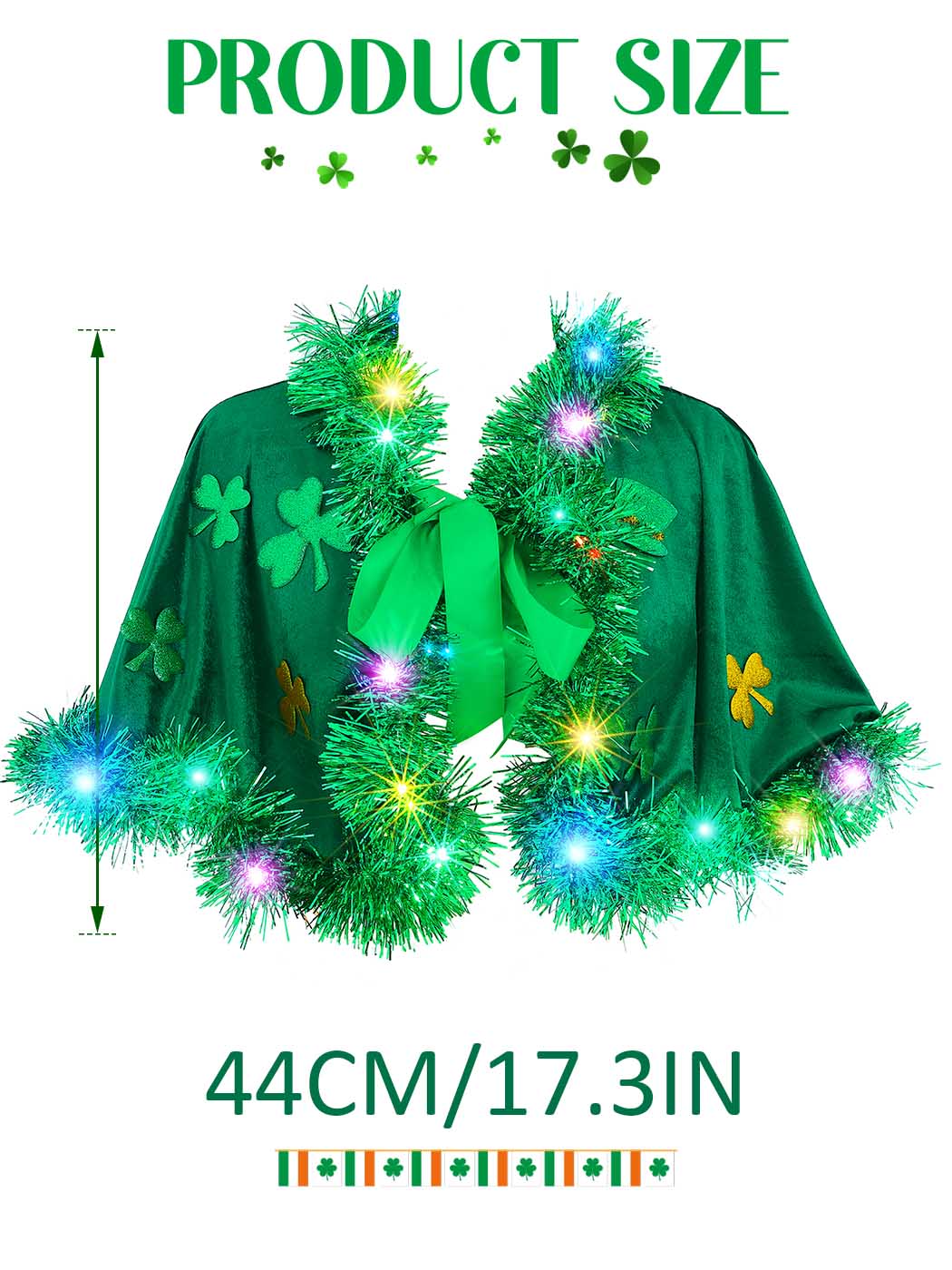 Green Shamrock LED Shawl Perfect for Christmas