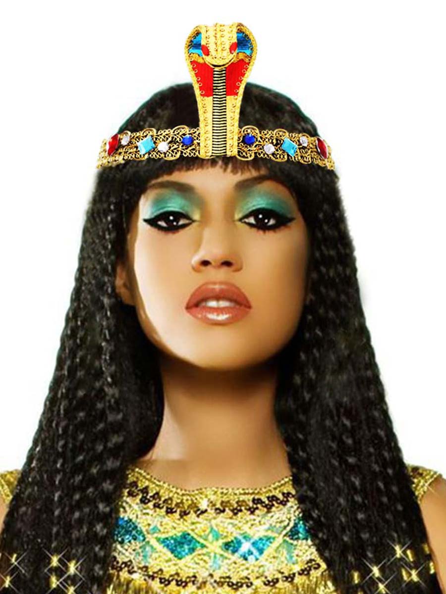 Cobra Decorated Egyptian Style Golden Headdress