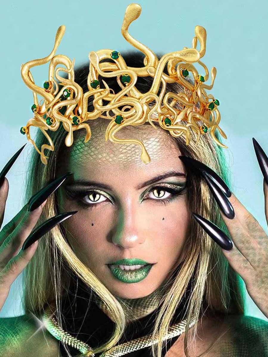 Gold Snake Hair Accessories for Holiday Parties