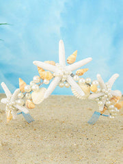 Ocean Style Pearl Shell Starfish Crown