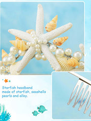 Ocean Style Pearl Shell Starfish Crown