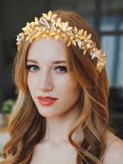 Gold Foil Pearl Roman Laurel Headdress