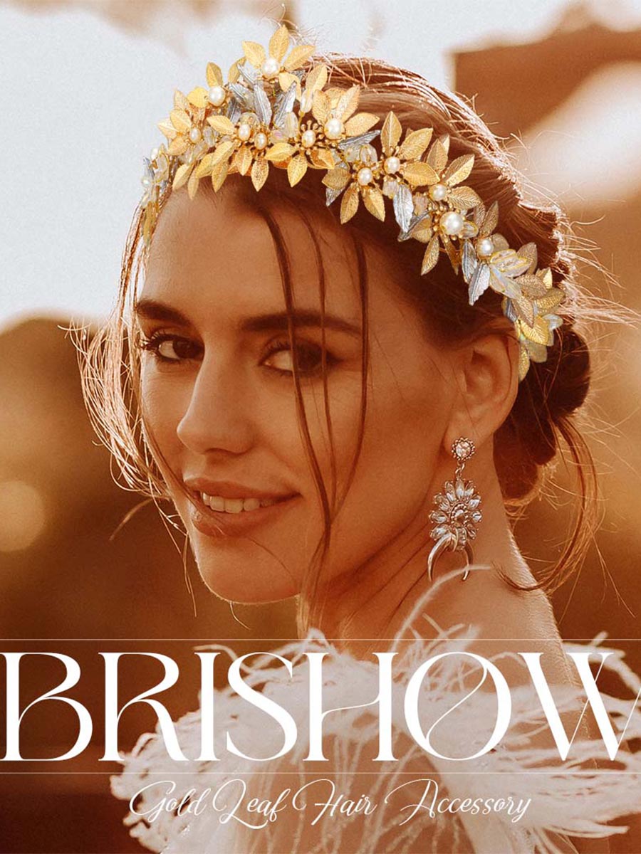 Gold Foil Pearl Roman Laurel Headdress