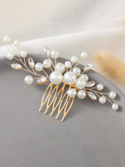Shining Rhinestone Pearl Hair Side Comb