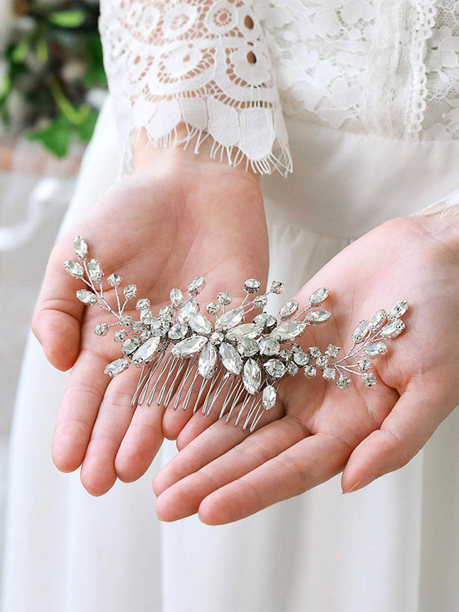 Sparkling Crystal Flower Wedding Hair Comb