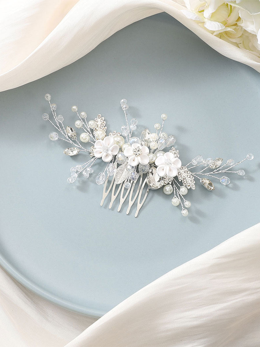 Pearl Flower Crystal Wedding Hair Comb