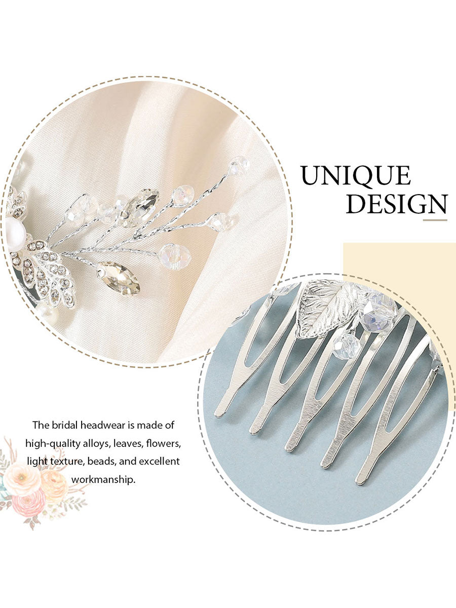 Pearl Flower Crystal Wedding Hair Comb