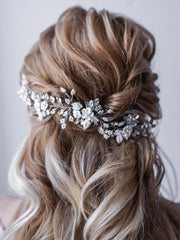 Silver Vine Pearl Flower Hair Accessory