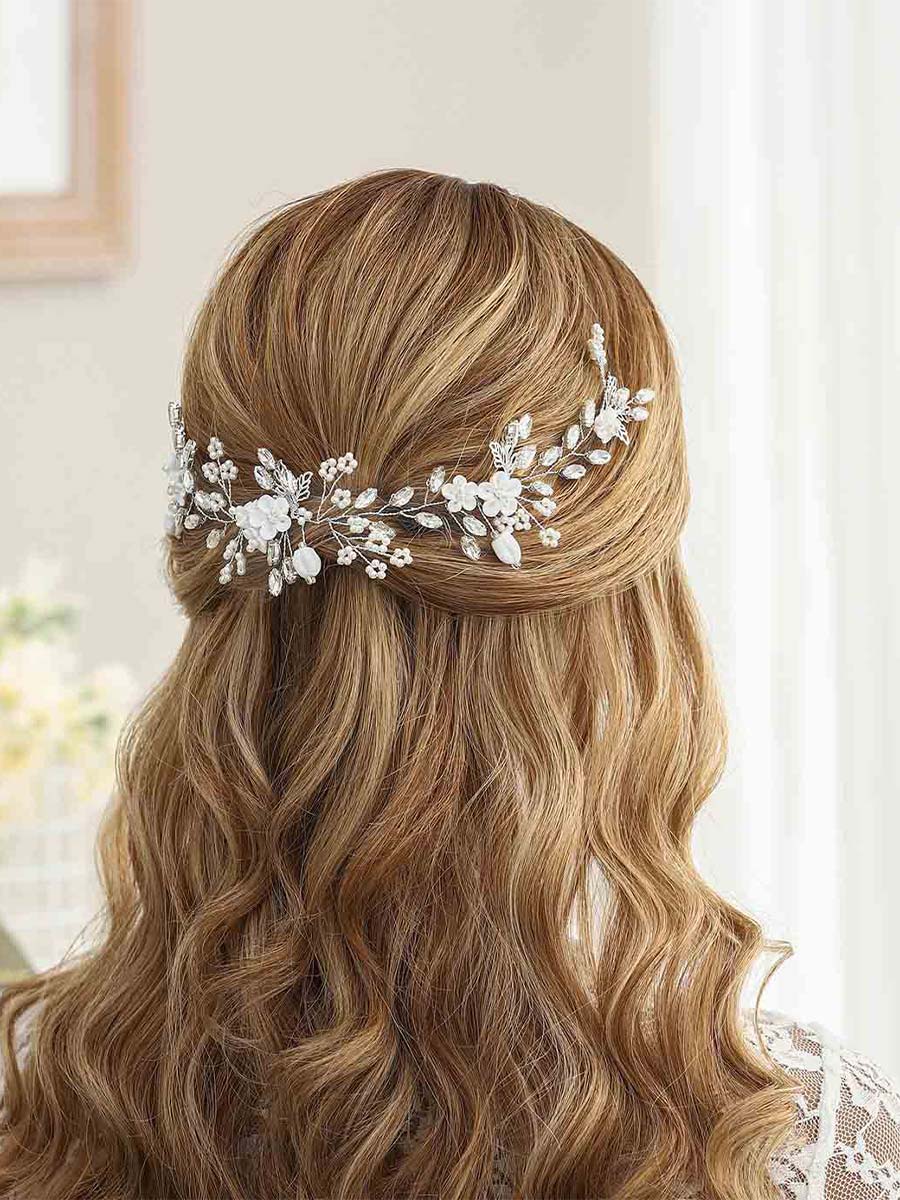Silver Vine Pearl Flower Hair Accessory