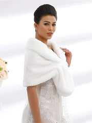 Faux Fur Shawl for Winter Weddings