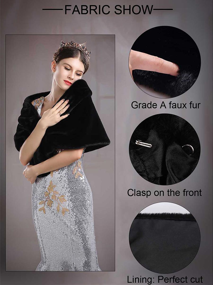 Faux Fur Shawl for Winter Weddings