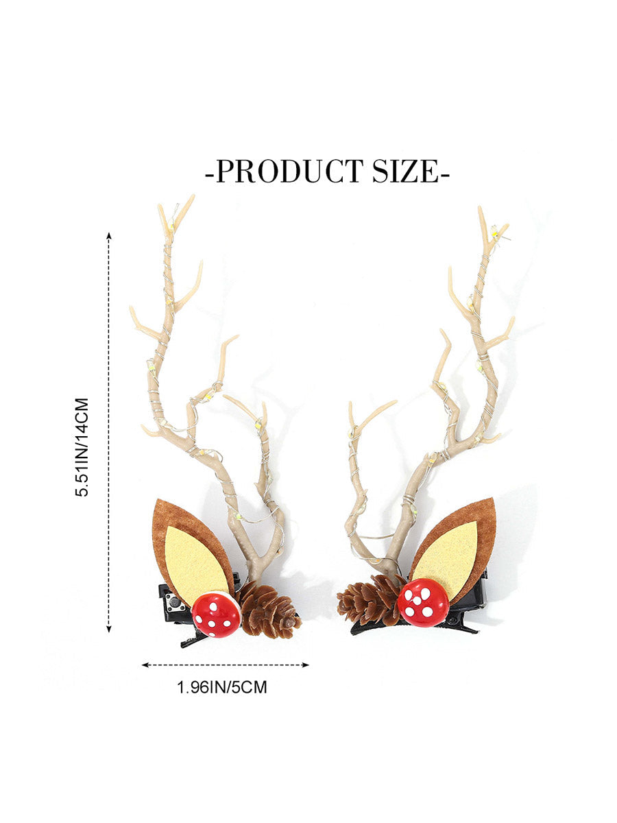 2-Pack LED Reindeer Antler Hair Clips
