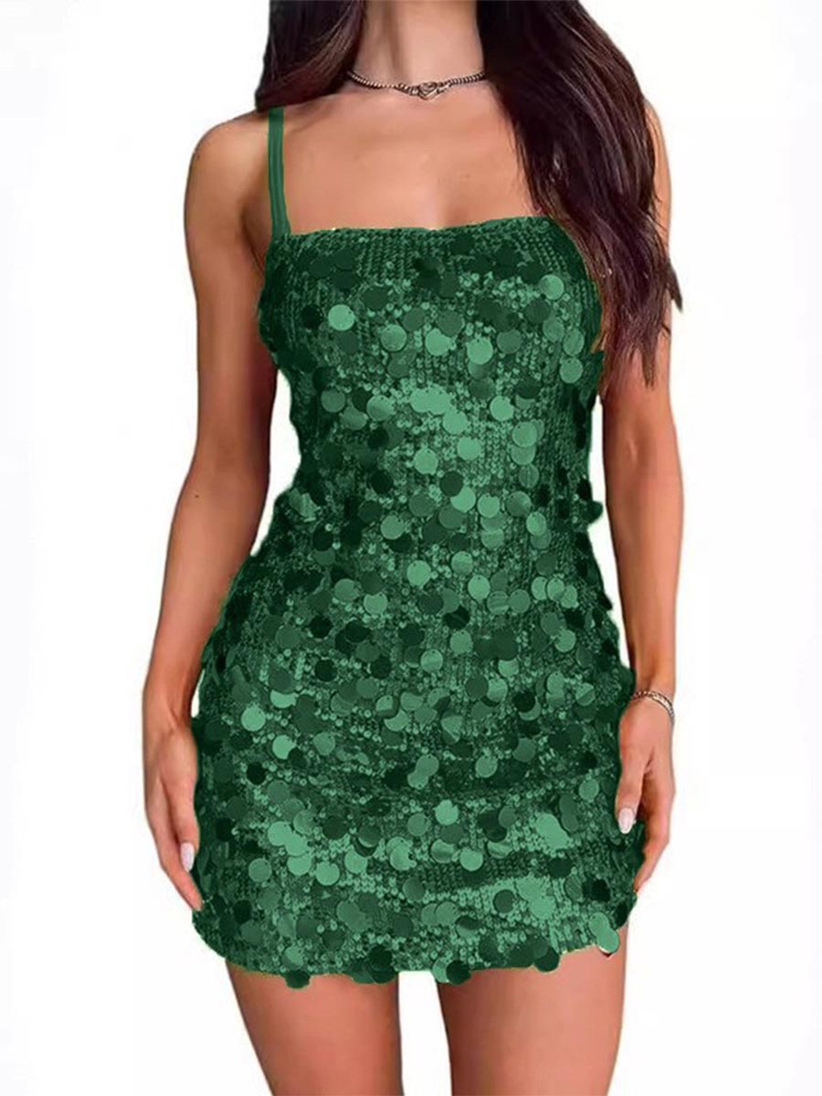 Sultry Hot Girl Sequin Dress - Backless Bodycon for Parties