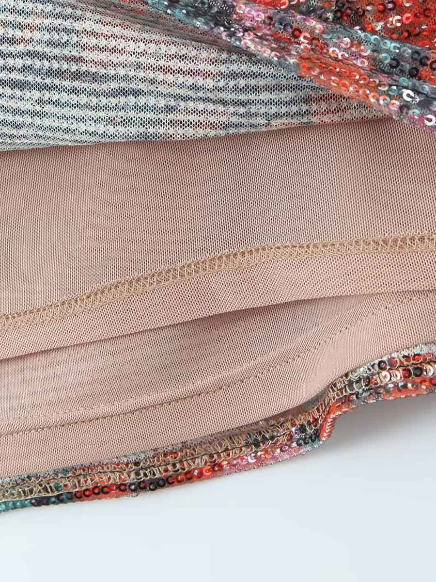 French Vintage Rose Sequin Spaghetti Strap Dress