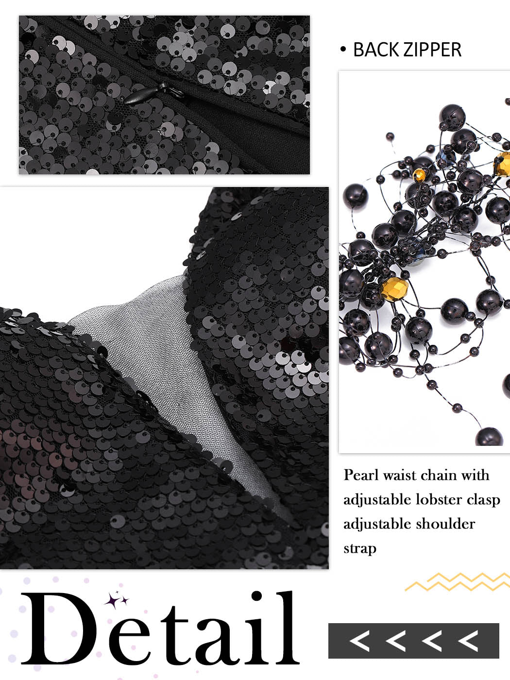 Black Glitter V Neck Dress - Black Pearl Slip Mini Dresses