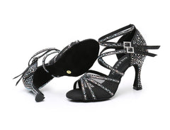 Women's Sparkling Glitter Customized Heel Latin Shoes Salsa Shoes Ballroom Dance Shoes