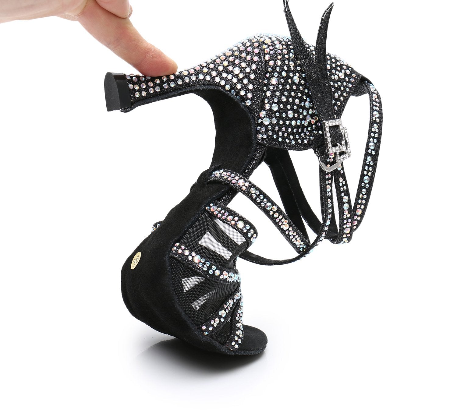 Women's Sparkling Glitter Customized Heel Latin Shoes Salsa Shoes Ballroom Dance Shoes