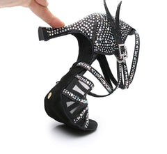 Women's Sparkling Glitter Customized Heel Latin Shoes Salsa Shoes Ballroom Dance Shoes