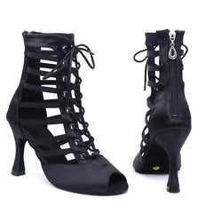 Women's Satin Customized Heels Dance Boots Salsa Dance Shoes