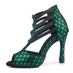 Women's Leatherette Customized High Heel Salsa JazDance Shoes Heels Dance Boots