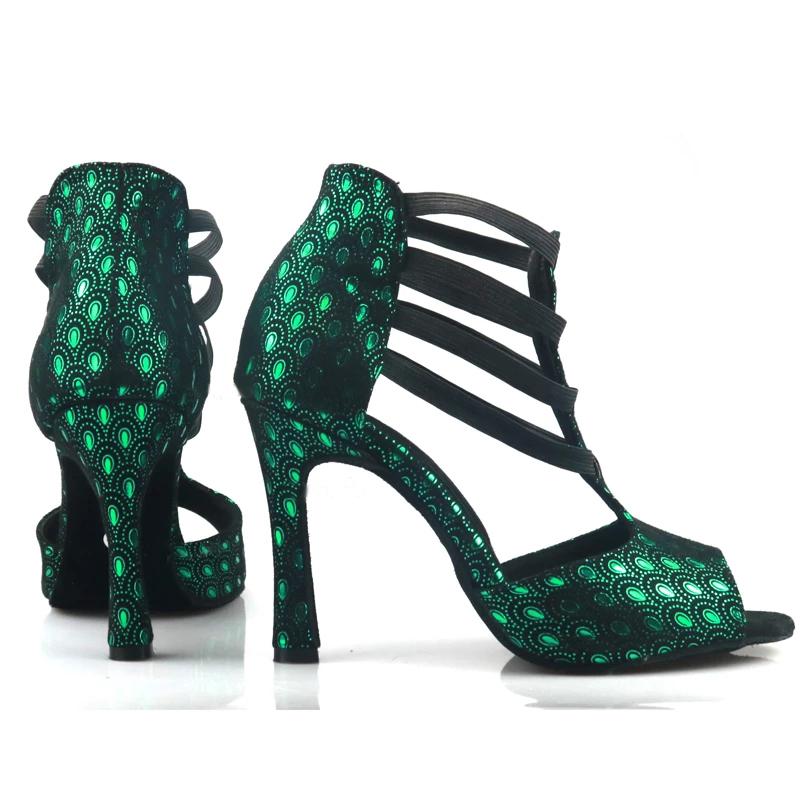 Women's Leatherette Customized High Heel Salsa JazDance Shoes Heels Dance Boots
