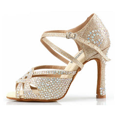 Women's Sparkling Glitter Customized Heel Latin Shoes Salsa Shoes Ballroom Dance Shoes