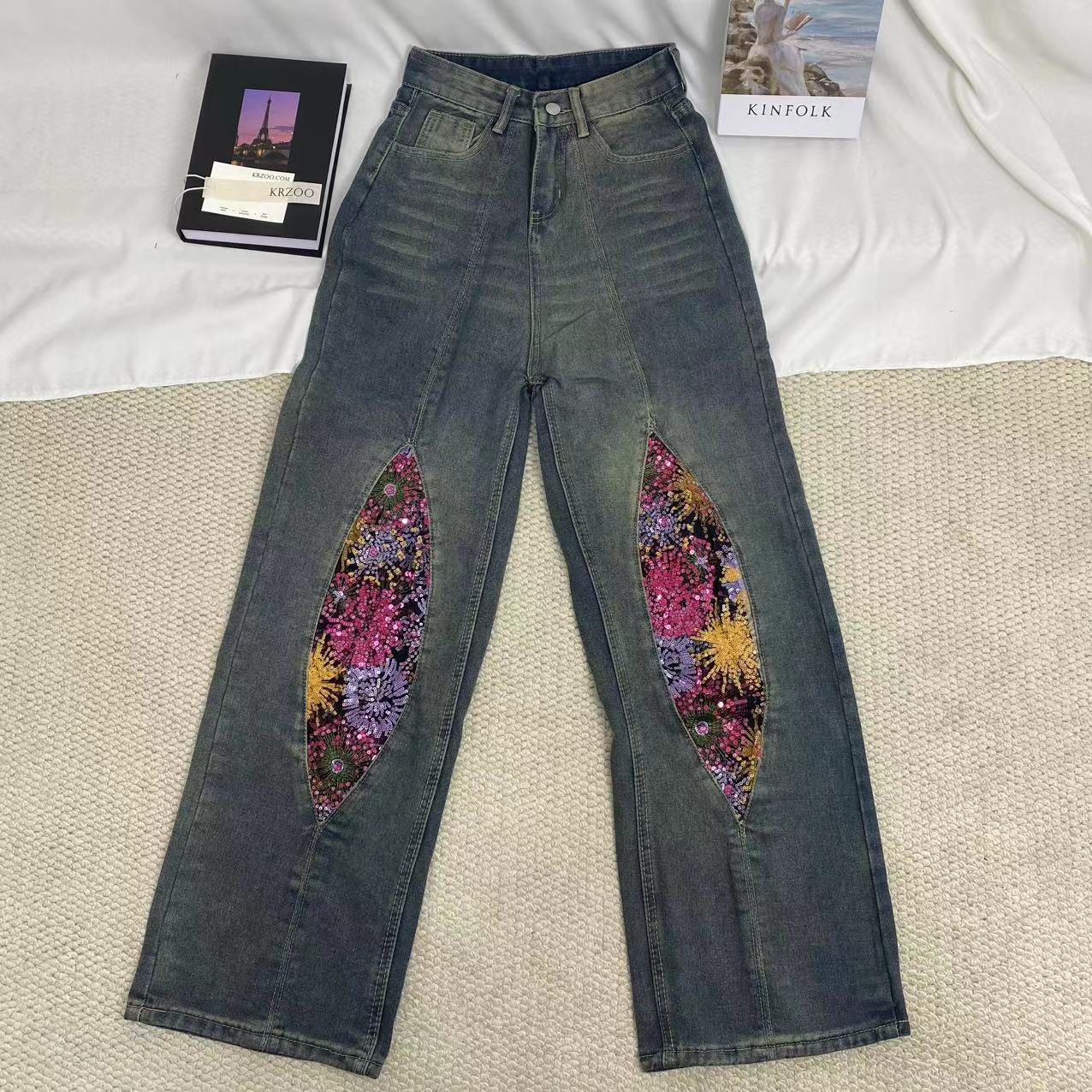 Old Washed Denim Jeans