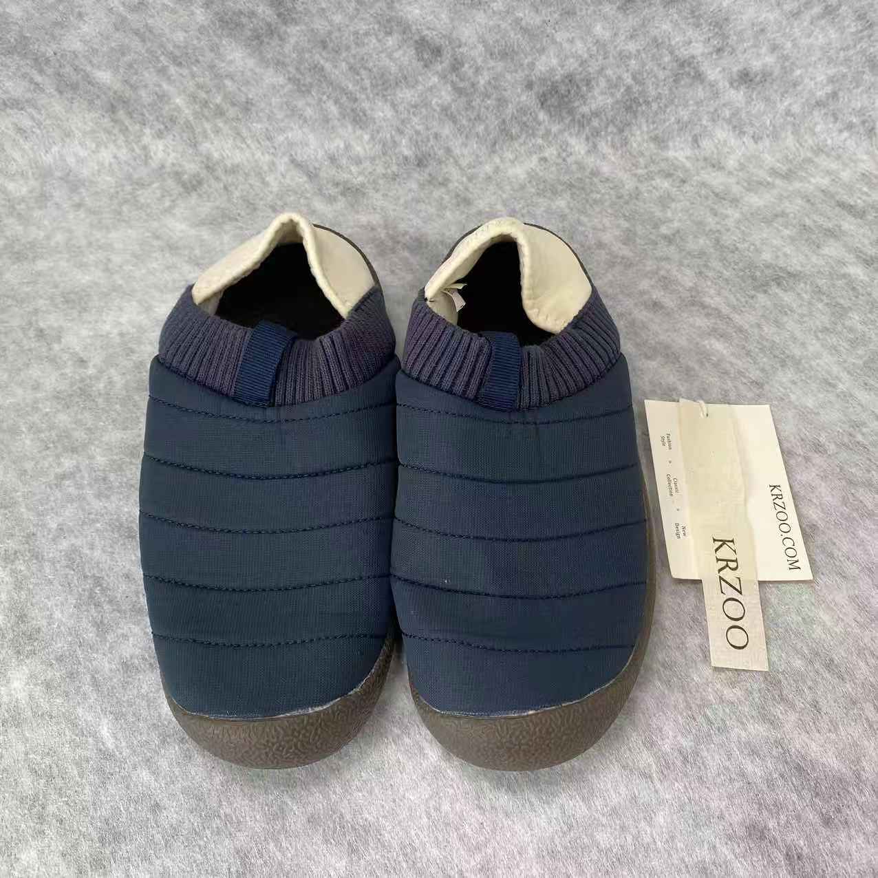 Wearing two pairs of short woolen shoes