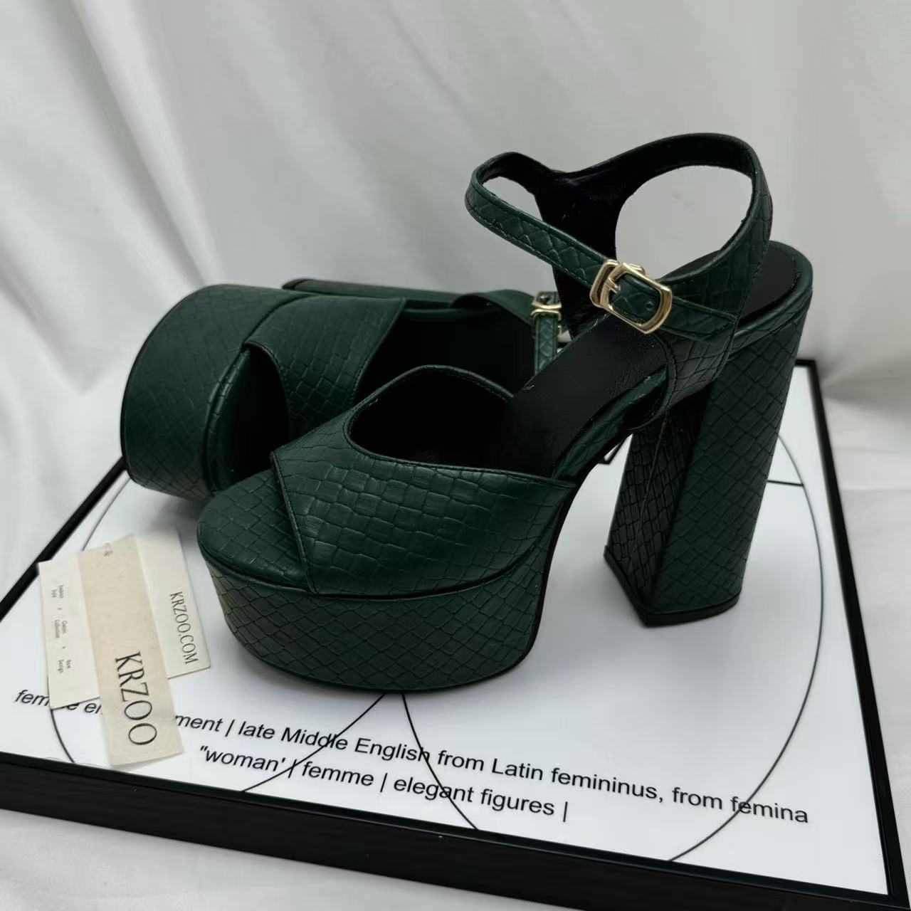 Thick-soled waterproof platform high heels