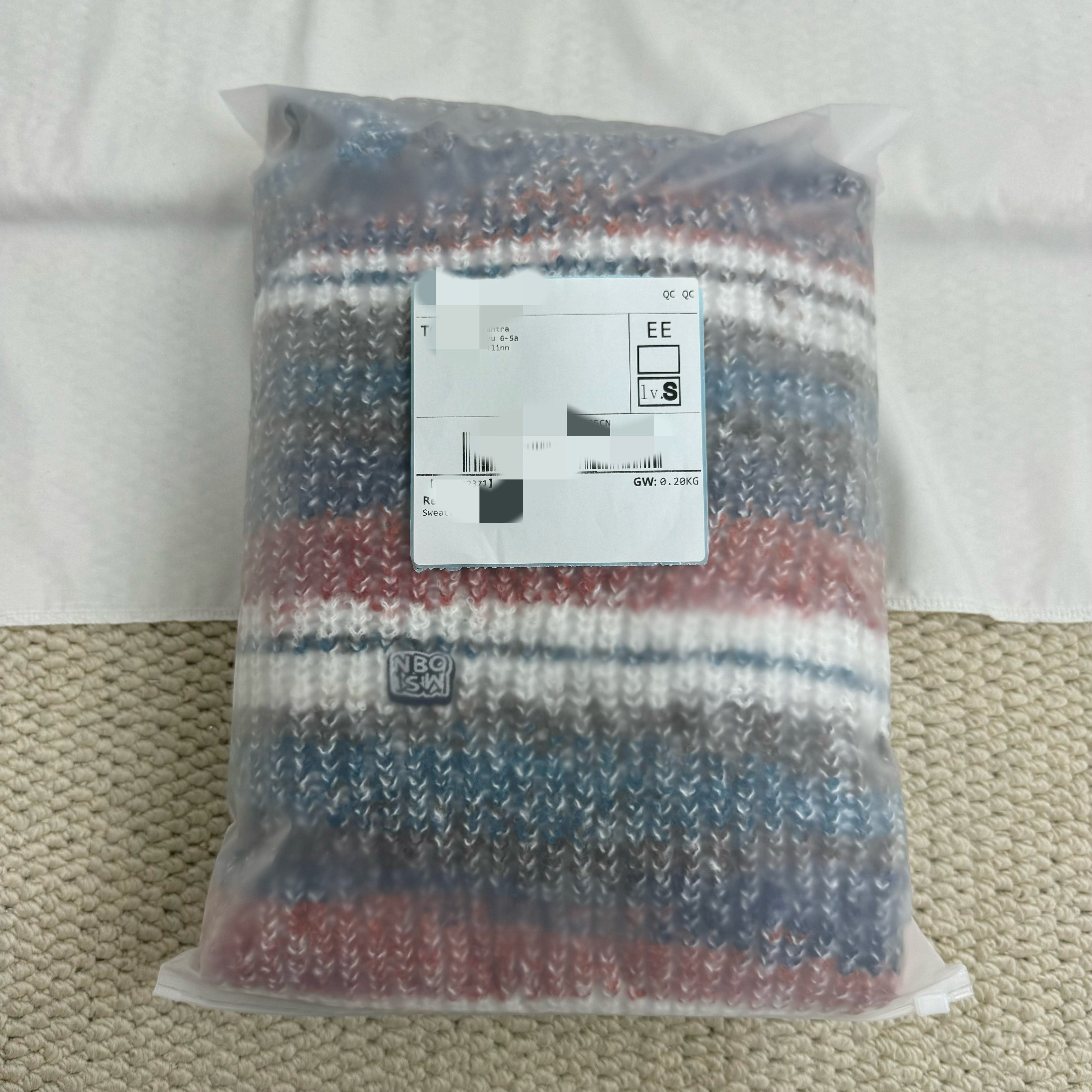 Gradient-Striped Crew-Neck Knit Sweater