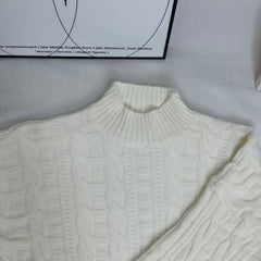 Lazy Style Cable Knit Pullover Sweater