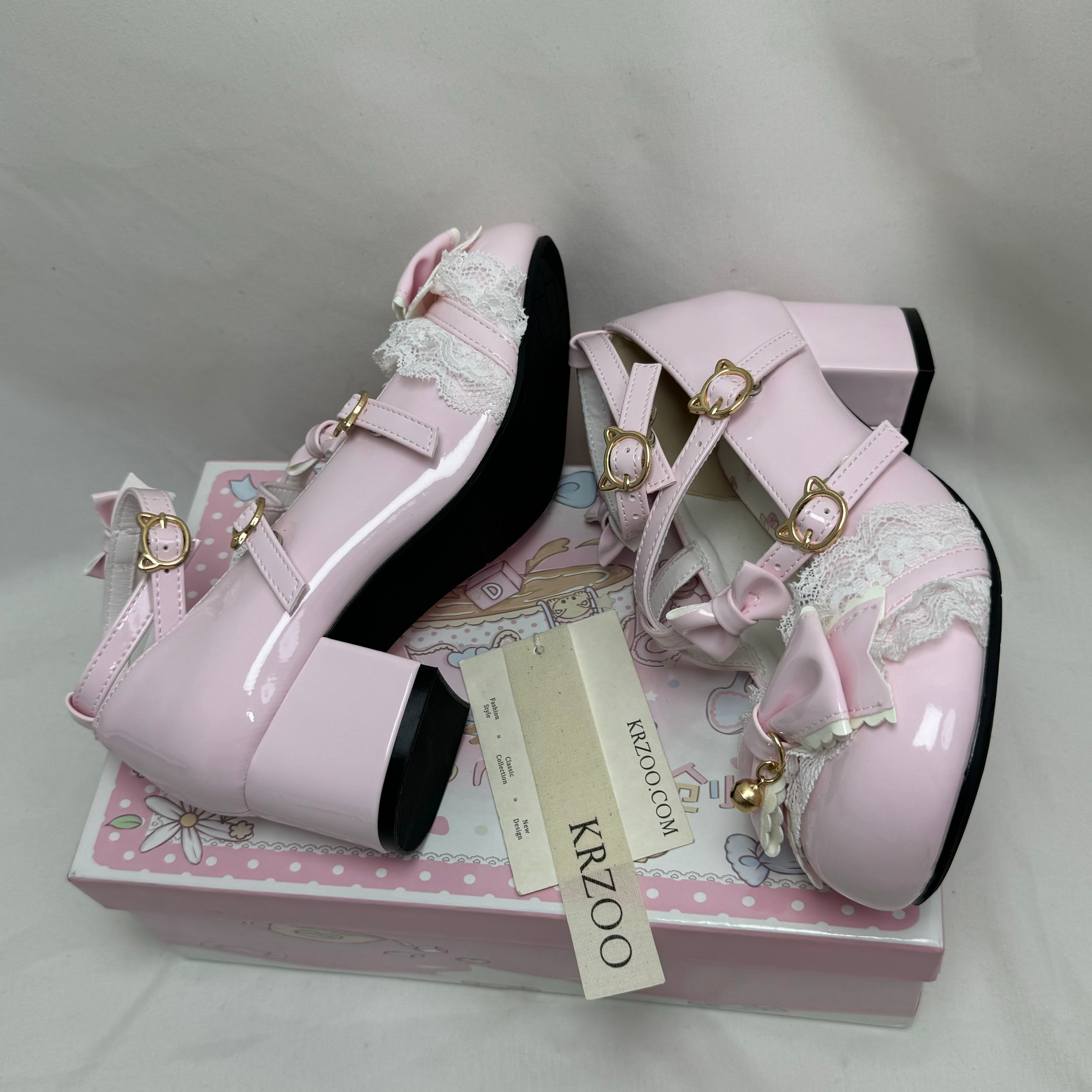 Bell-shaped bow Loliita platform shoes