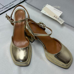 Square-toe simple lace-up open-toe sandals