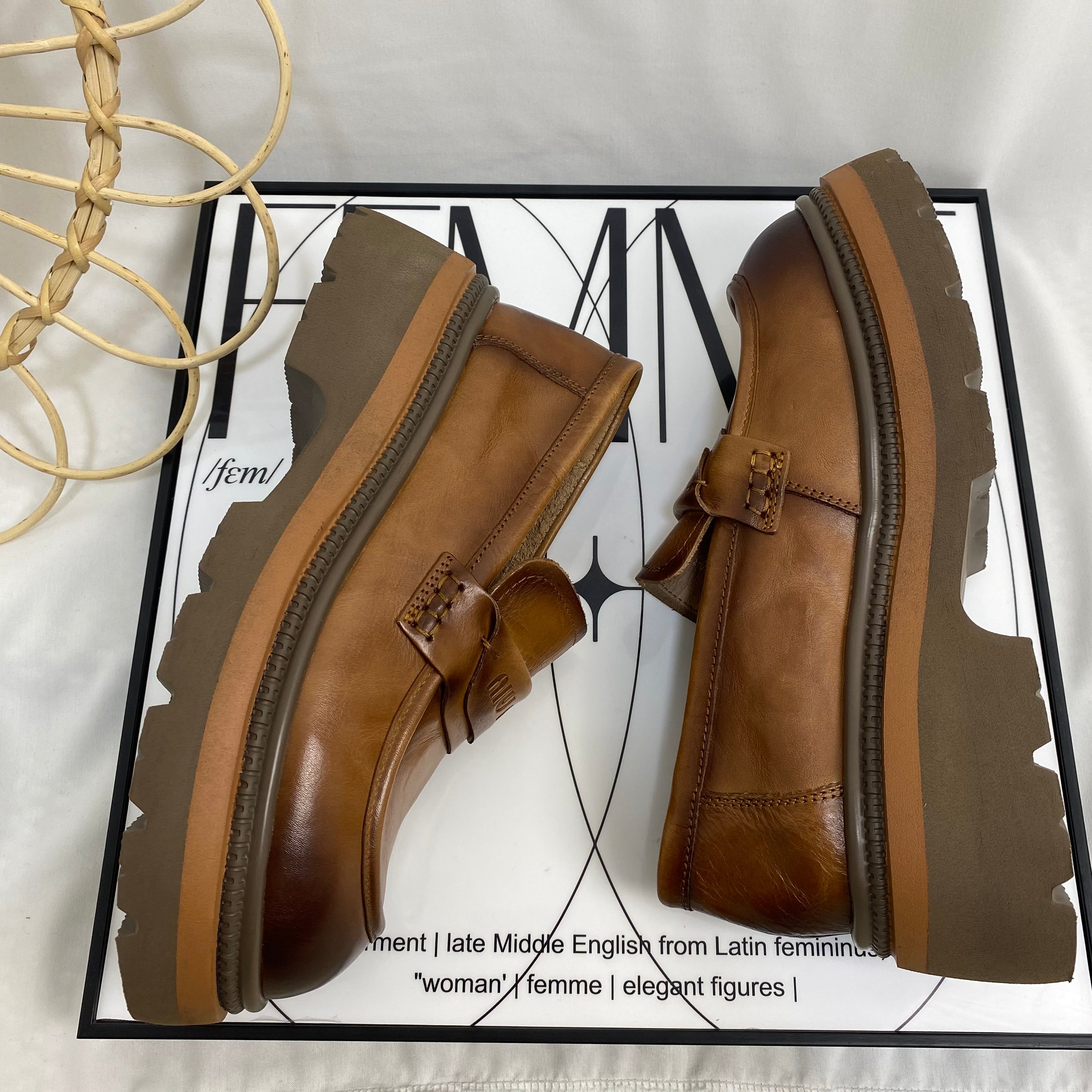 Hand-Scratched Slip-On Loafers