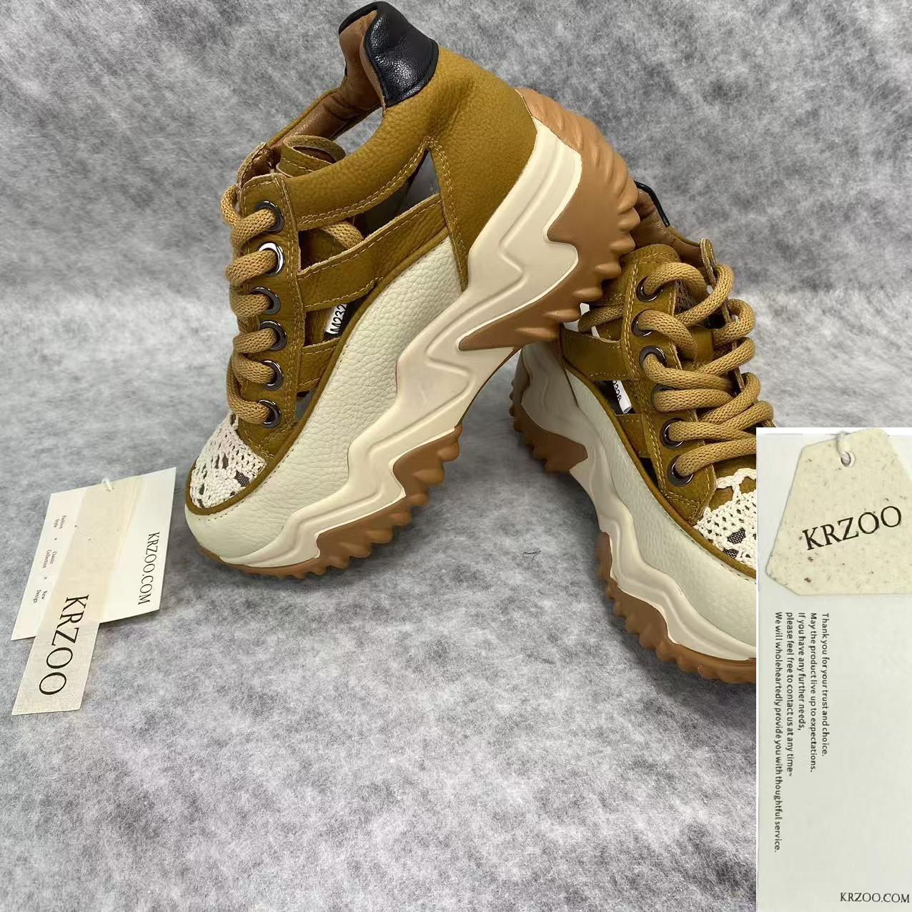 Inner-height soft leather hollow-out casual shoes