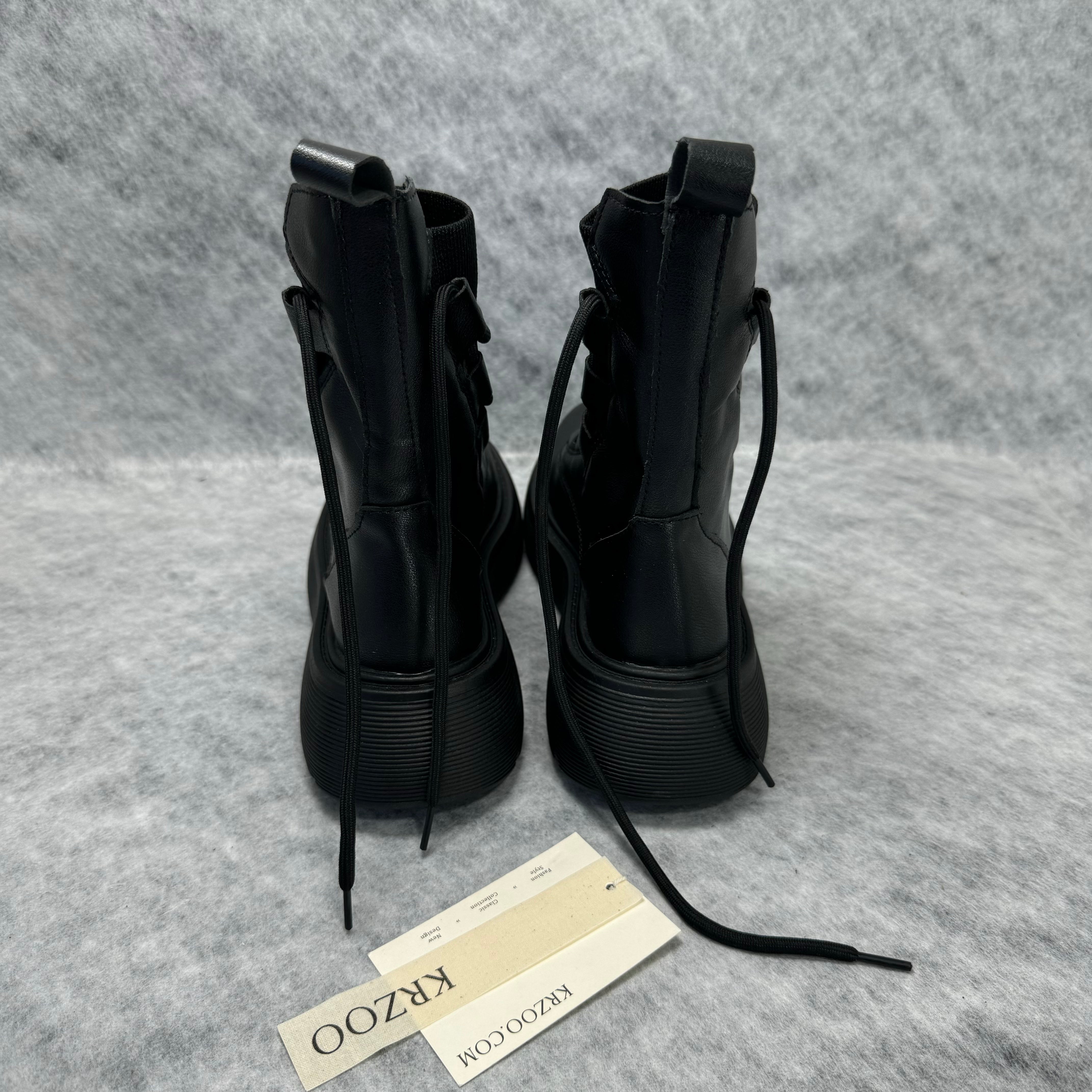Knitted patchwork Martin ankle boots