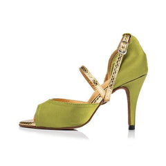 Women's Satin 8.5cm Heel Ballroom Dance Shoes Latin Shoes
