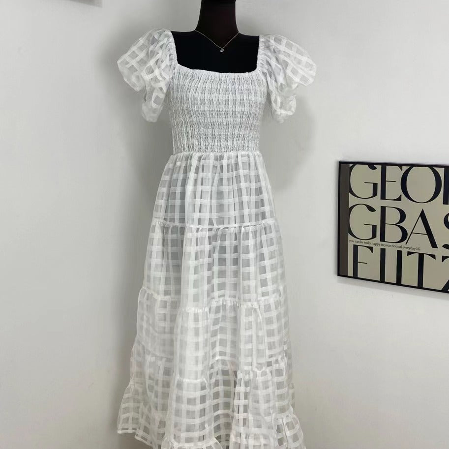 Lantern Sleeve Layered Dress