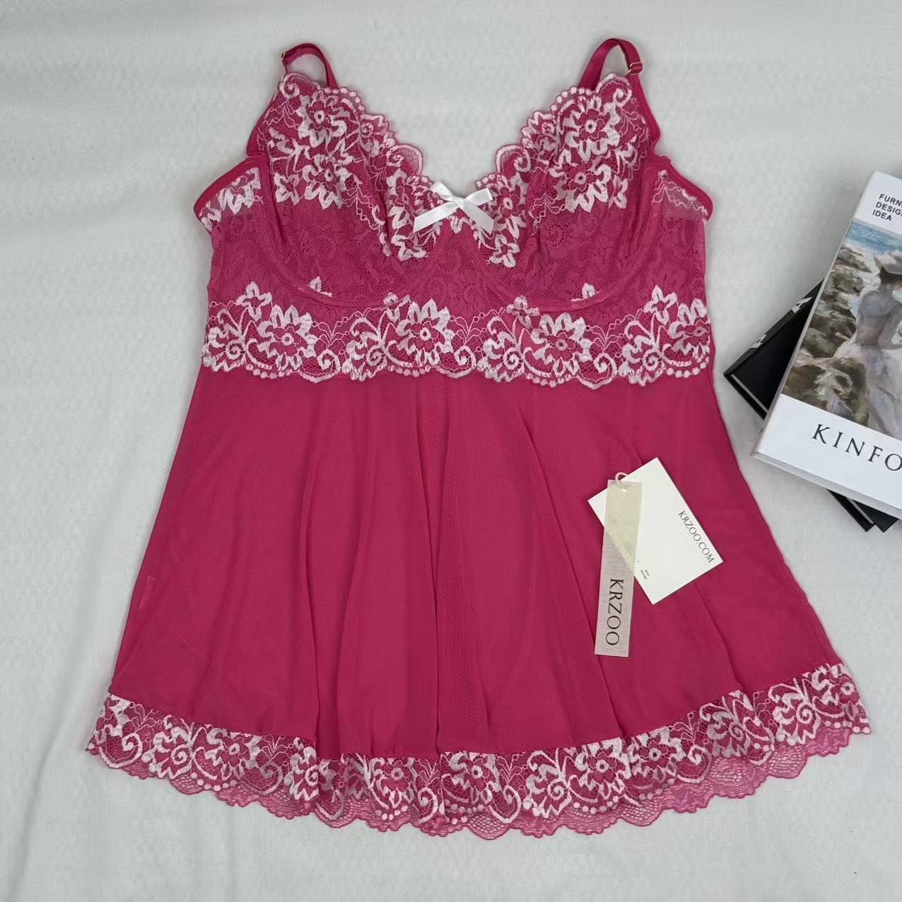 Lace embroidery netting halter top set